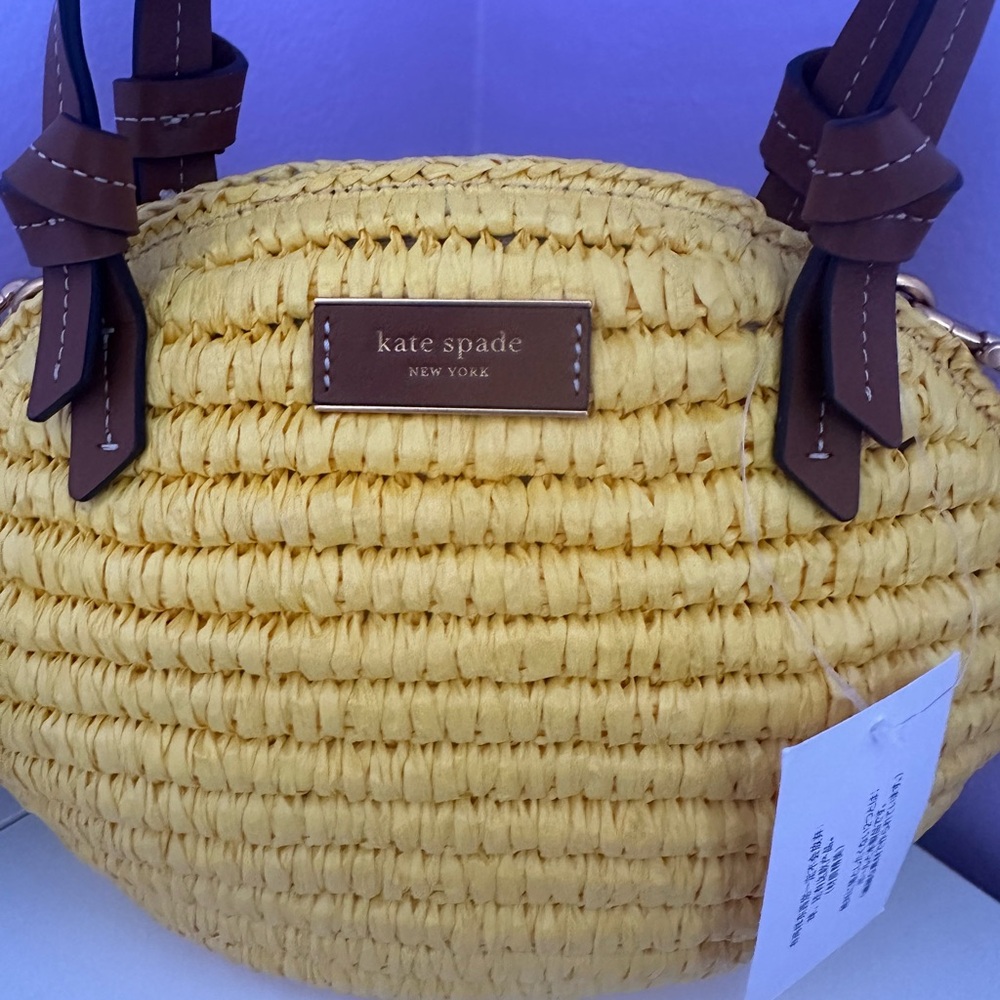 Nwt Kate spade lemon drop straw lemon crossbody bag - Picture 9 of 13